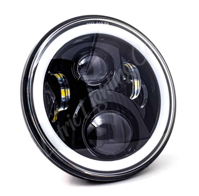 Letric Lighting LLC-ILHC-7DB Letric Lighting 7in Led Black Full-Halo Indian