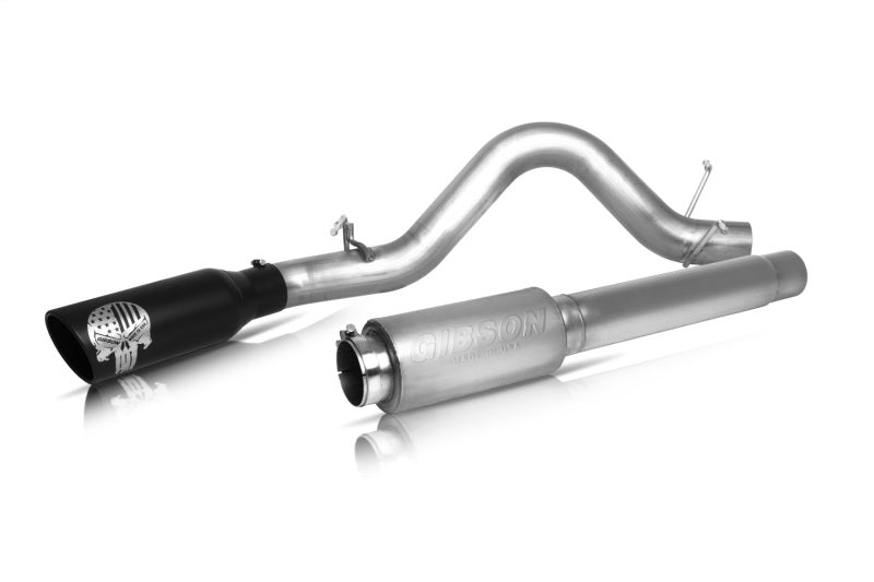 Gibson 76-0029 Gibson 14-15 GMC Sierra 1500 SLT 5.3L 4in Patriot Skull Series Cat-Back Single Exhaust - Stainless