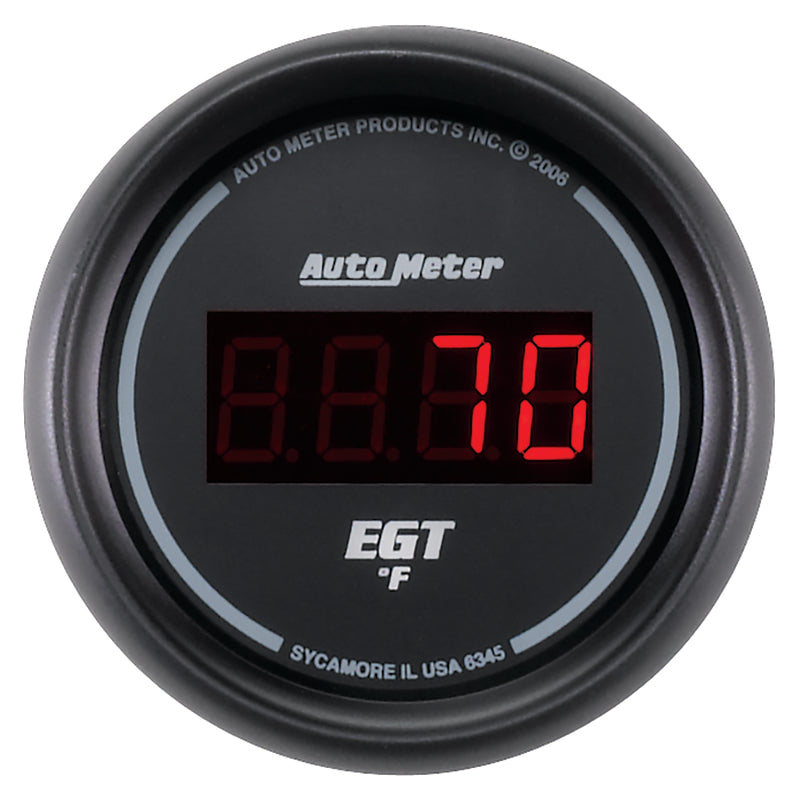 AutoMeter 6345 Autometer Z Series 52mm 0-2000 Deg F Digital EGT/Pyrometer Gauge - 6345