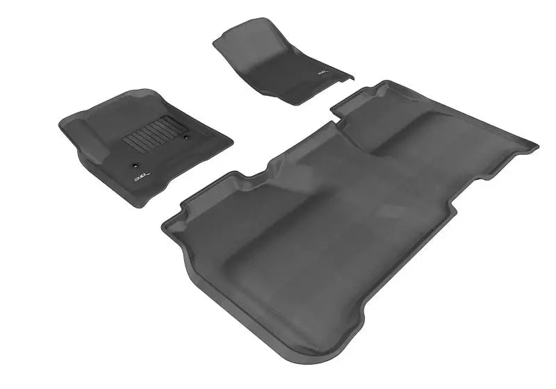 3D MAXpider 2014-2019 Chevrolet Silverado Crew Cab Kagu 1st & 2nd Row Floormats - Black - Truck Automotive