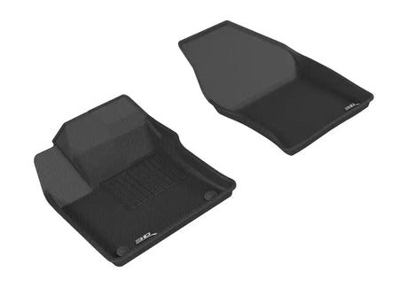 Black car floor mats for Toyota Prius and Prius Prime in the 3D MAXpider Kagu kit