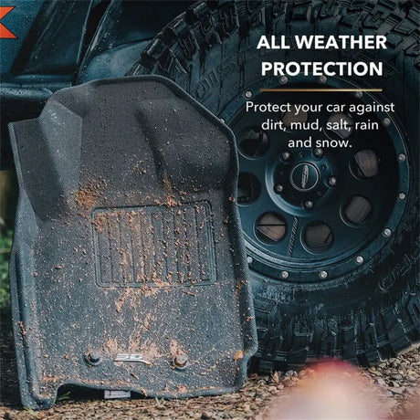 Mud-covered black floor mats for Tesla Model Y car floor mats and RV parts & accessories