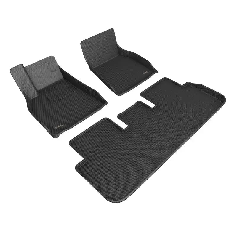 3D MAXpider 21-22 Tesla Model S Kagu 1st & 2nd Row Floormats - Black - Truck Automotive