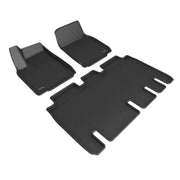 3D MAXpider 22-23 Tesla Model X Full Set Floormats - Black - L1TL04601509