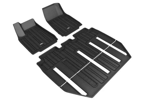 Black floor mat set for Tesla Model X 17-21 from 3D Maxpider