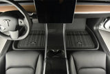 Tesla Model X interior with 3D Maxpider black floor mat set for protection