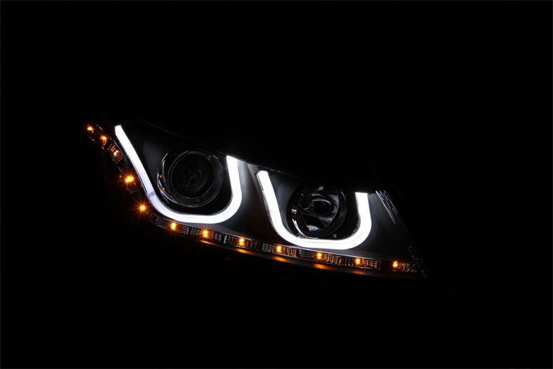 ANZO 121483 ANZO 2008-2012 Honda Accord Projector Headlights w/ U-Bar Black