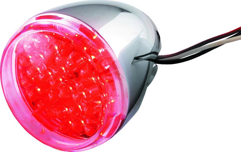 Bikers Choice 493235 Bikers Choice Chrome LED Rear Billet Turn Signal Red Dual Circuit Clear Lens Universal Custom