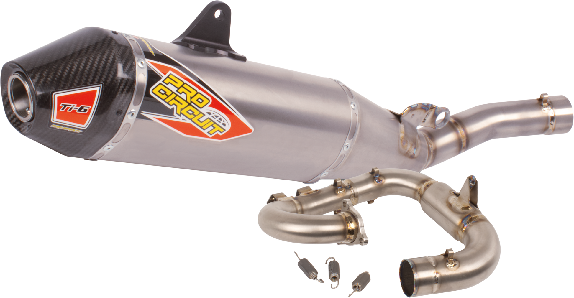 PRO Circuit Ti-6 Titanium Exhaust System 0332645F - Titanium Carbon TI-6 END-CAP