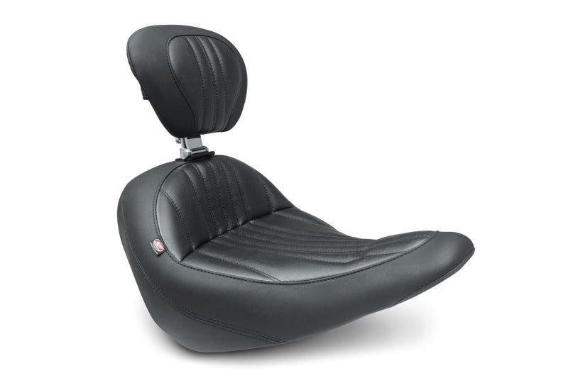 Mustang 18-21 Harley Low Rider, Sport Glide Standard Touring Solo Seat w/Driver Backrest - Black - 79041