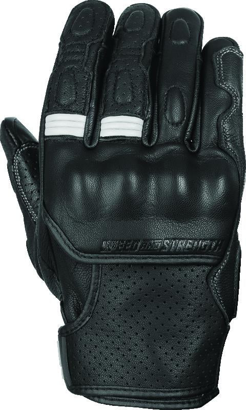 Speed and Strength 892326 Speed and Strength Twist of Fate Leather Gloves Black/White - Medium - 892326