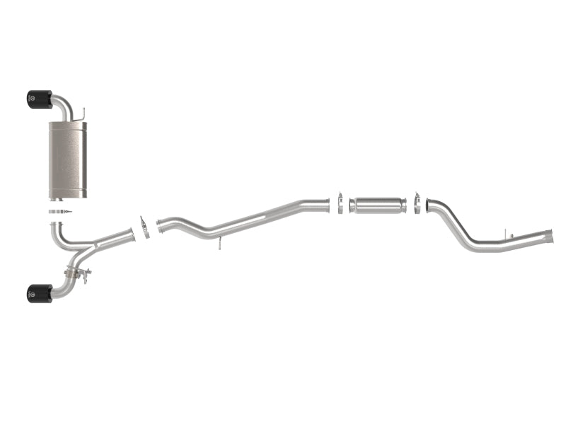 aFe 49-36050-B aFe POWER Takeda 2021 Toyota Supra 2.0L (t) 2.5in-3in 304 SS CB Exhaust w/ Black Tips