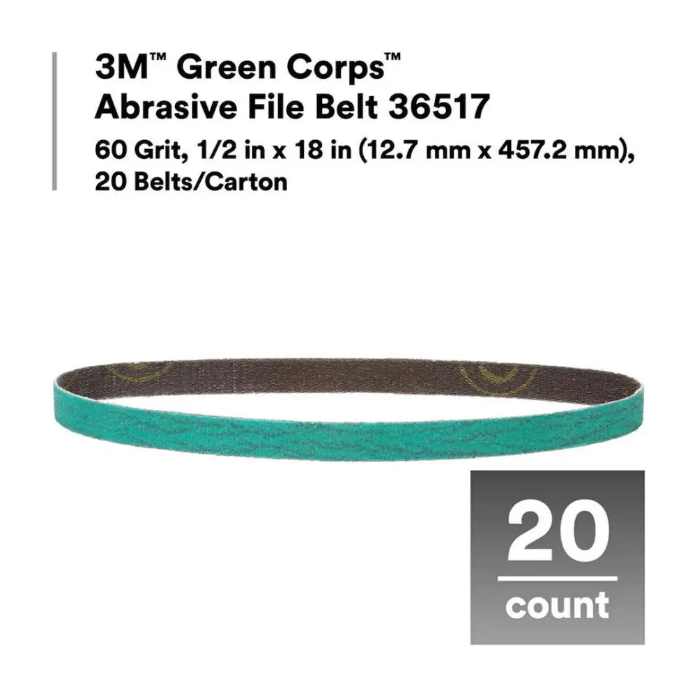 3M Resin Bonded For Heat Resistance Sandpaper 36518 - Green Corps Abrasive File Belt