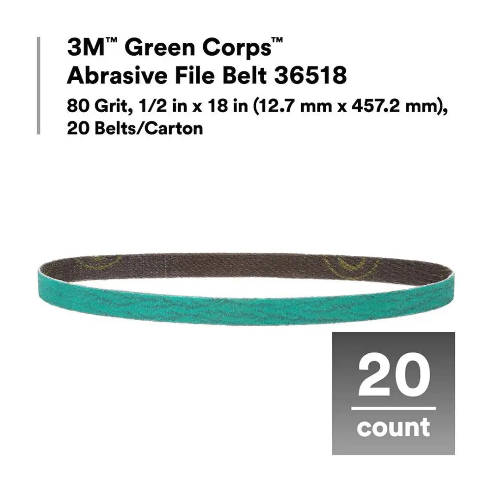 3M Resin Bonded For Heat Resistance Sandpaper 36518 - Green Corps Abrasive File Belt