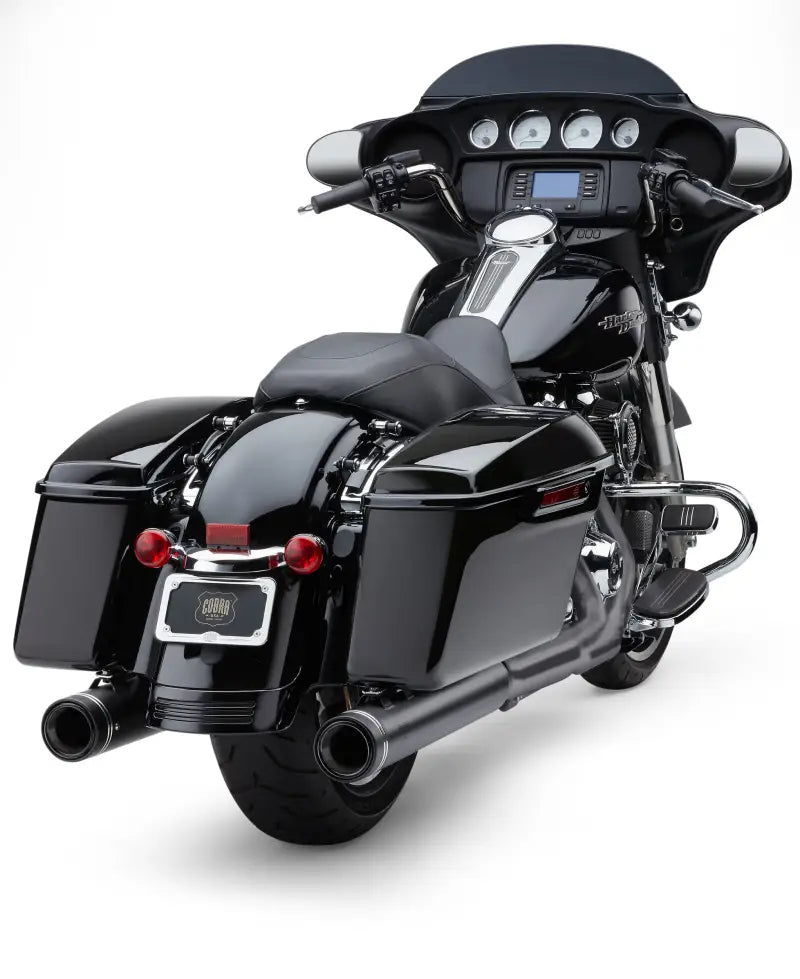 4" Groove Tip Slip On Black Flh/Flt 17 22 - COBRA