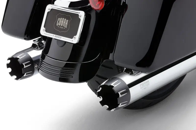 4" Dual Cut Tip Slip On Chrome Flh/Flt 17 22 - COBRA