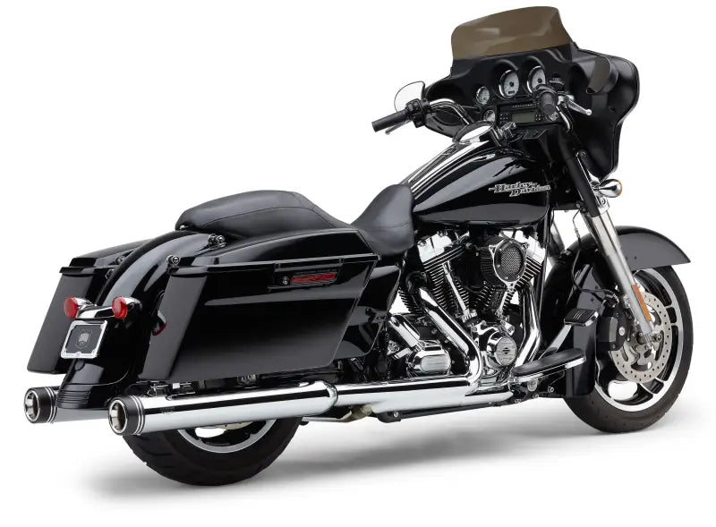 4-Inch Chrome Groove Tip Slip-On for FLH/FLT Models (1995-2016) - COBRA