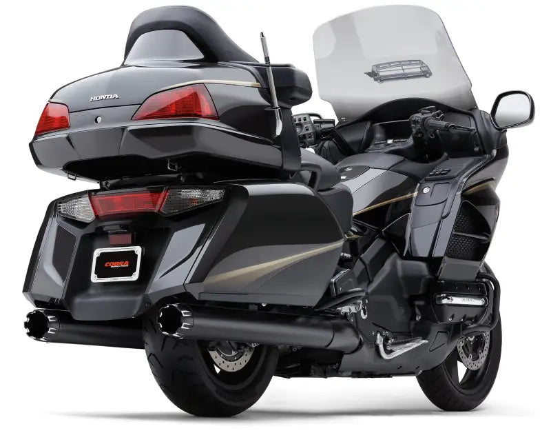 4" Slip On Dual Cut Tips Black Hon Gl1800/F6b - COBRA