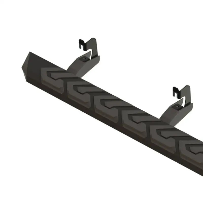 Black Maxway T3 Series running board with plastic track and hooks