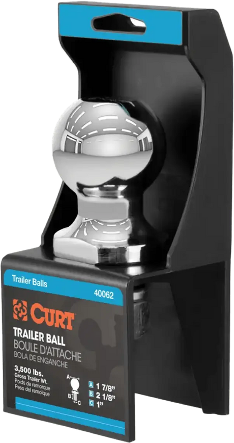 40062 Curt 1 7/8 X 1 X 2 1/8 Hitch Ball - RV and Auto Parts