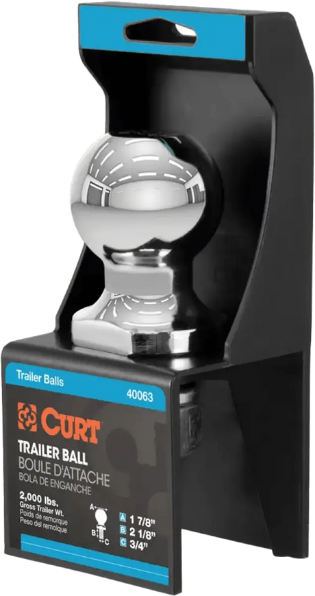 40063 Curt 1 7/8X3/4X2 1/8 Hitch Ball - RV and Auto Parts