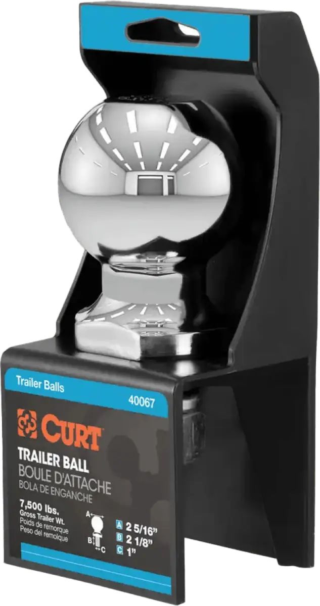 40067 Curt 2 5/16 X 1 X 2 1/8 Hitch Ball - RV and Auto Parts