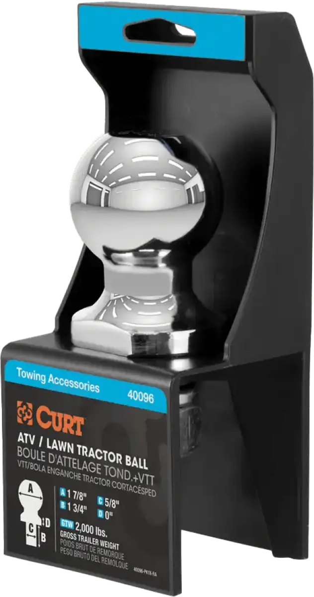 40096 Curt 1-7/8 Inch ATV Ball Packaged - RV and Auto Parts