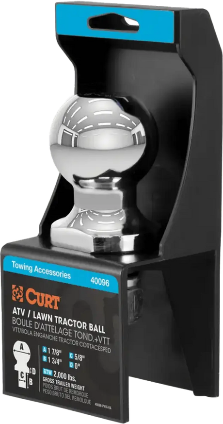 40096 Curt 1-7/8 Inch ATV Ball Packaged - RV and Auto Parts