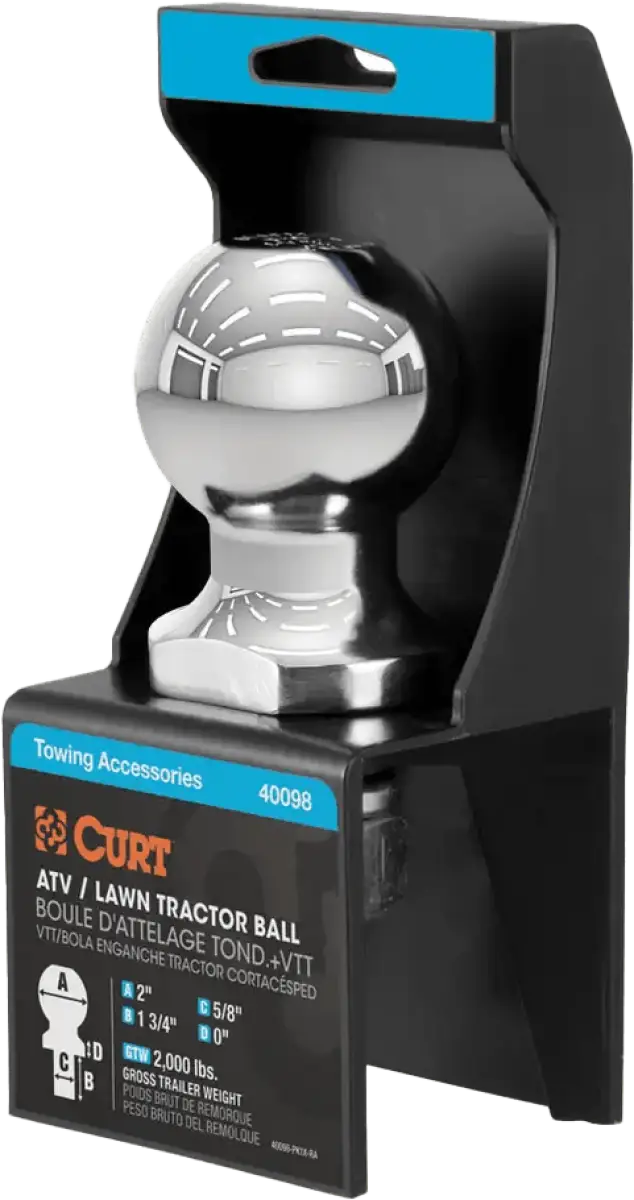 40098 Curt 2 Inch ATV Ball Packaged - RV and Auto Parts