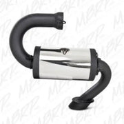 Chrome and black exhaust system on 4055210 Performance Exhaust Trail Silencer for performance exhaust trail