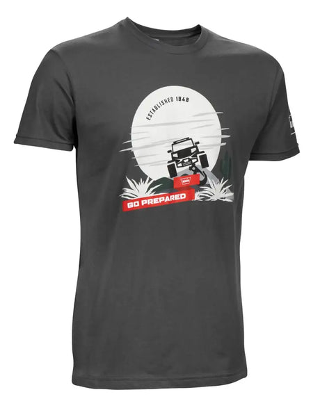 Gray warn m-short-sl-b3-small t-shirt with off-road vehicle graphic for rv parts & accessories