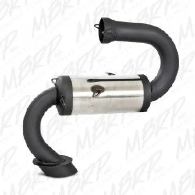 Black and silver performance exhaust race silencer for high-performance exhaust race use