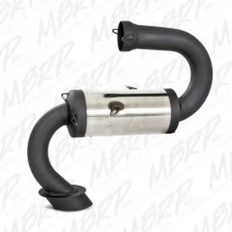Black and silver performance exhaust race silencer for high-performance exhaust race use