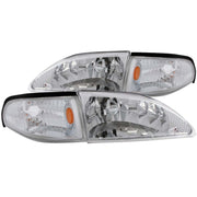 ANZO 121262 ANZO 1994-1998 Ford Mustang Crystal Headlights Chrome