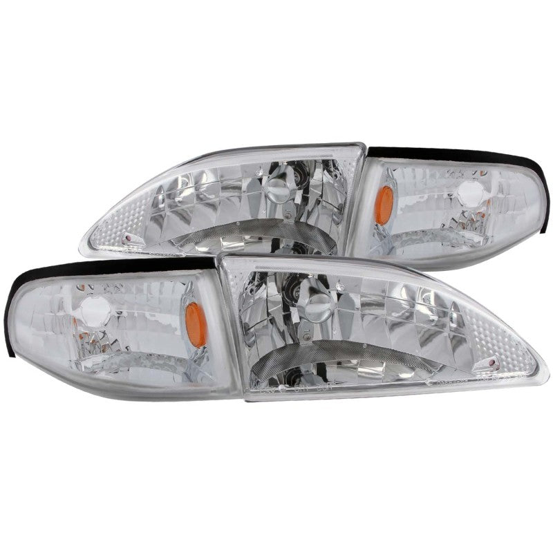 ANZO 121262 ANZO 1994-1998 Ford Mustang Crystal Headlights Chrome