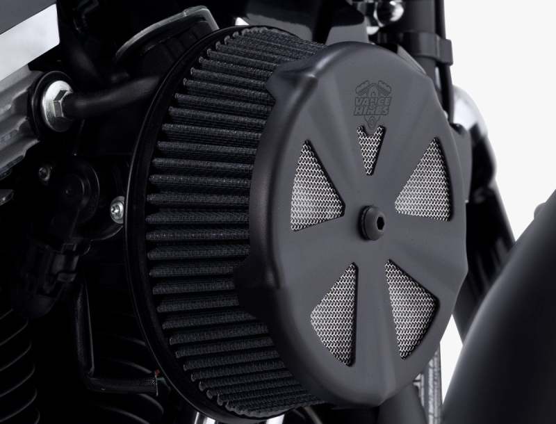 Vance & Hines Black Skullcap Crown Intake Cover - 71019