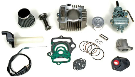Motorcycle engine and throttle parts from 411-HXR-5400 88cc Big Bore Kit