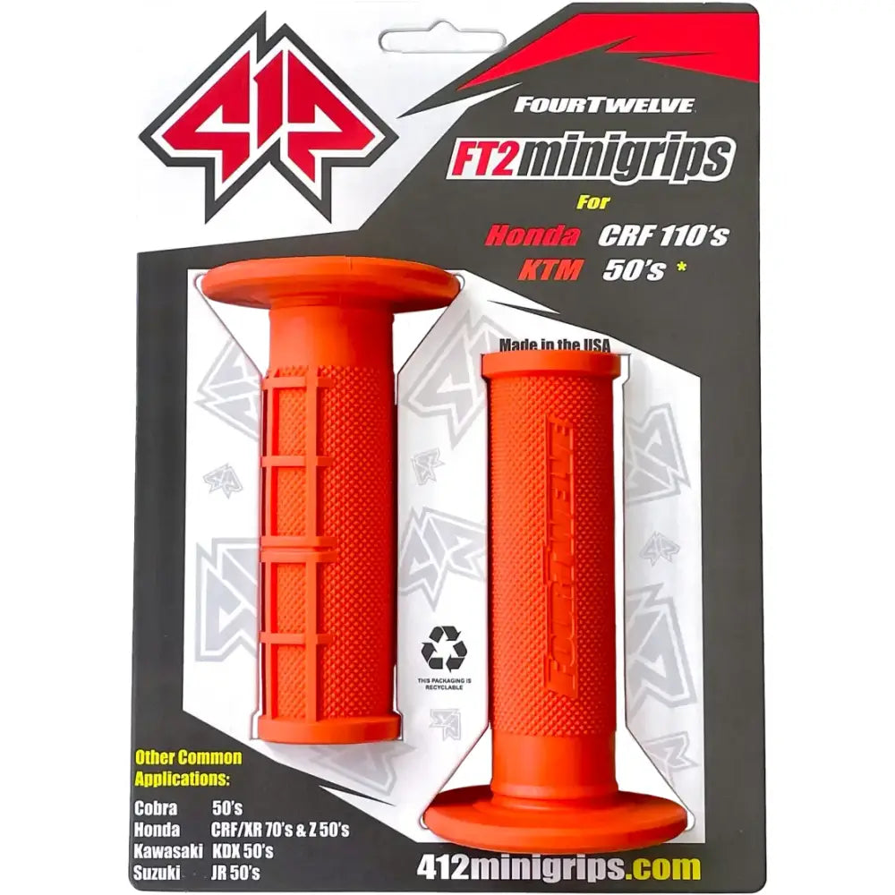 412-G204 Pee Wee / Pit Bike Mini Grips 7/8’’ (Orange) - Wee/Pit