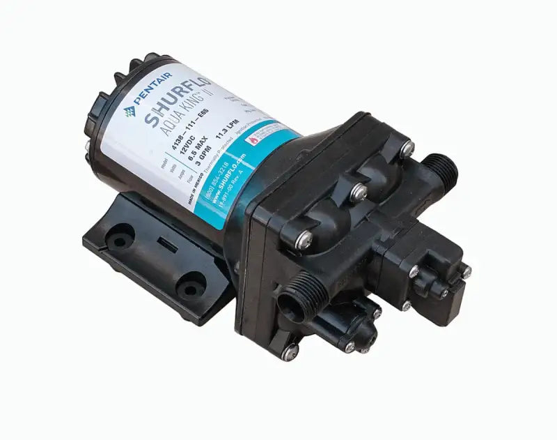 Pentair Shurflo 12 Vdc 3.0 Gpm 55 Psi pump, model 4138-111-E65, showcasing reliable and efficient performance for various applications.