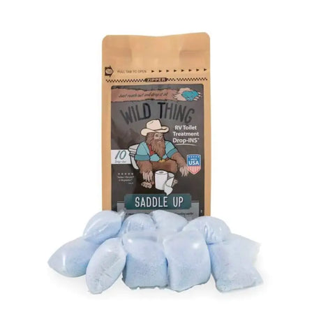 Wild Thing RV toilet treatment drop-ins by Camco for fresh and clean adventures