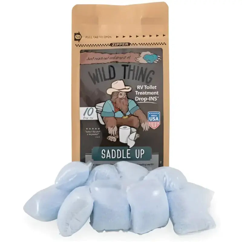 Camco Wild Thing Saddle Up Drop-Ins for RV toilet treatment convenience and freshness