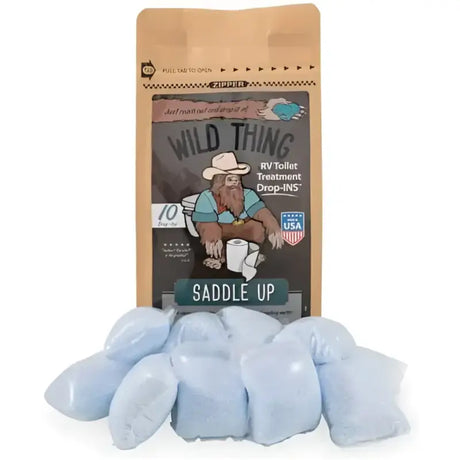 Camco Wild Thing Saddle Up Drop-Ins for RV toilet treatment convenience and freshness