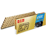 Gold-colored motorcycle chain and box for 415erzx25ft 415erzg 25ft chain upgrade option