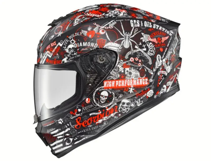 42-2205 Scorpion Exo Exo-R420 Full-Face Helmet Shake Ii Red Lg - RV and Auto Parts