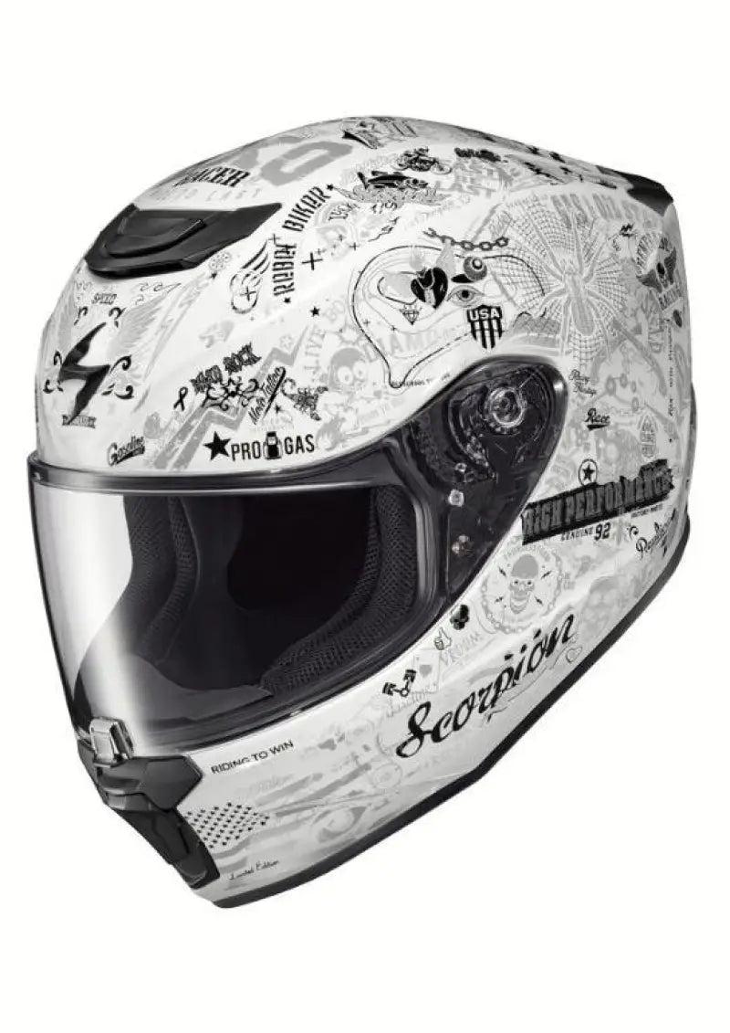 42-2215 Scorpion Exo Exo-R420 Full-Face Helmet Shake Ii White Lg - RV and Auto Parts