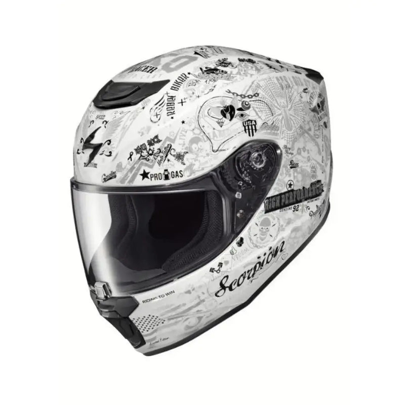 42-2215 Scorpion Exo Exo-R420 Full-Face Helmet Shake Ii White Lg - RV and Auto Parts