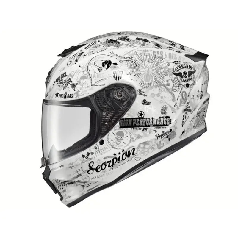 42-2215 Scorpion Exo Exo-R420 Full-Face Helmet Shake Ii White Lg - RV and Auto Parts