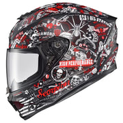 42-2224 Scorpion Exo Exo-R420 Full-Face Helmet Shake Ii Black/White Md - Helmets