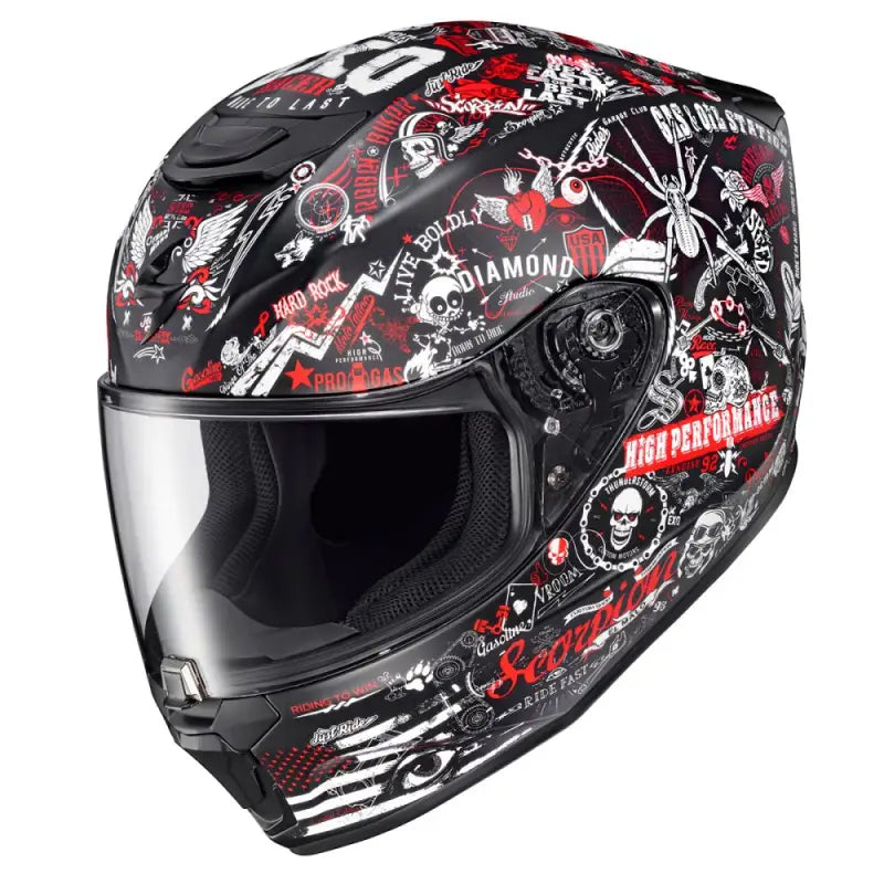 42-2226 Scorpion Exo Exo-R420 Full-Face Helmet Shake Ii Black/White Xl - Helmets