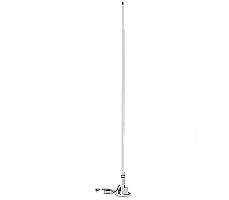 Chrome-finished 3db VHF antenna for 420 Shakespeare 5 with Lift-N-Lay mount
